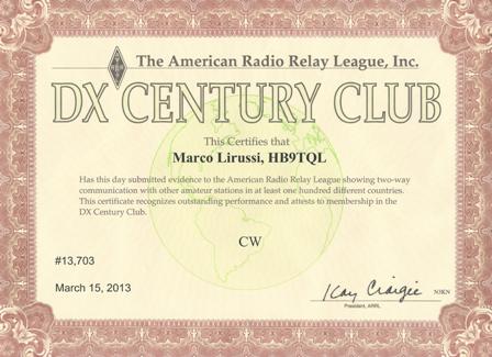 DXCC Award in CW